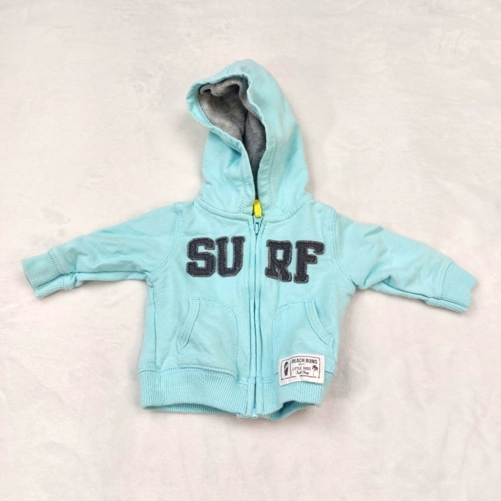 CARTER'S INFANT BOYS ZIP UP SURF HOODIE SIZE NEWBORN